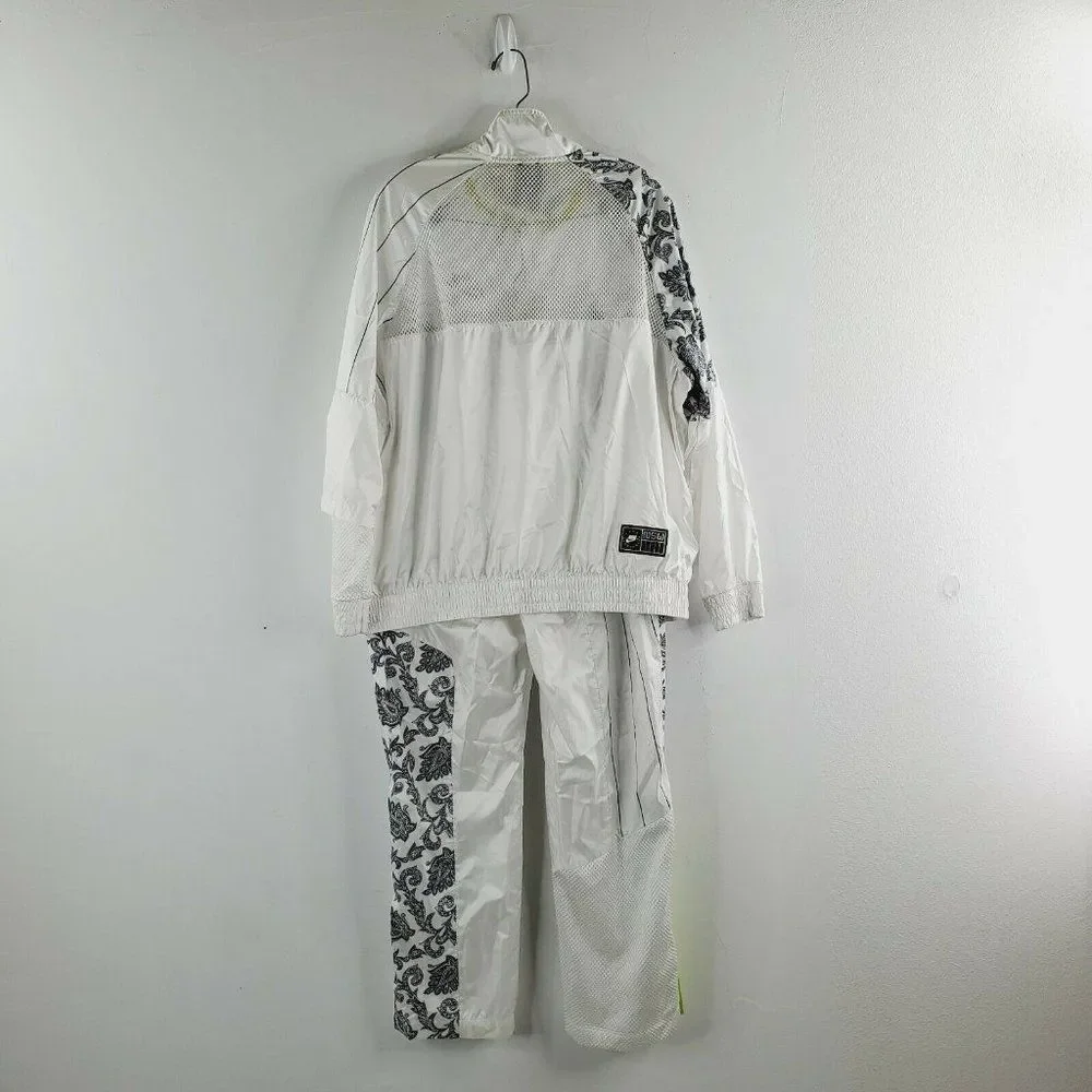 Nike Mens White‎ Long Sleeve Full Zip Elastic Waist Tracksuit Size M/L Set Of 2